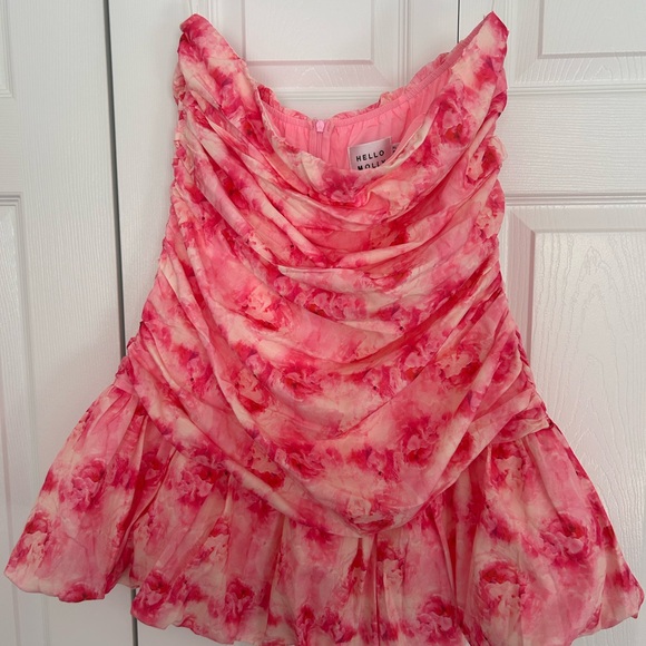 Hello Molly Petals Sprinkled Strapless Mini Dress. - Picture 3 of 4